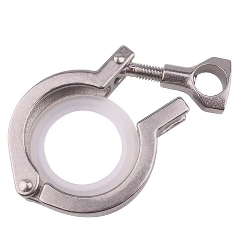 Stainless Steel 304 Single Pin Heavy Duty Tri Clamp With Wing Nut For Ferrule TC One Point Five Inch Size Five Pack With Silicone Gasket