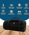 Titan23XL Tool Roll And Organizer Bag With 23 Pockets Wrench Roll Canvas Tool Pouch with reinforced stitching and comfort grip.