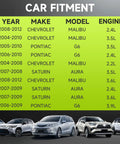 Car fitment chart for Rear Wheel Bearing Hub Assembly 5 Lug With ABS Direct Fit Replacement For Chevrolet Malibu G6 Cobalt HHR And More