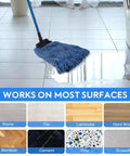 No-Sweat Heavy-Duty Mop Head Replacement, Screw-On Wet Industrial Cotton String Refill With Stiff Bristles, cleaning on tile.