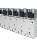 Six Circuit Hydraulic Multiplier Kit With Selector Valve, Couplers And 12V Control Box For Open, Closed Or FPC Systems, anodized body