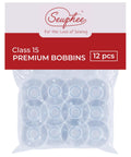 12 Pcs Premium Class 15 Sewing Machine Bobbins Plastic With Superior Thread Grip Pro Grade Precision Made In Taiwan For Smooth Consistent Stitches Wide Compatibility With Most Domestic And Industrial Sewing Machines.