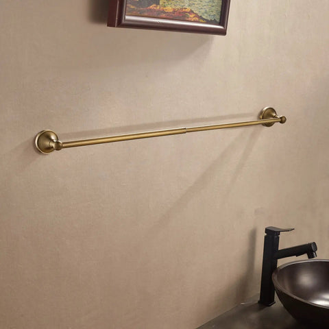 Brass Bathroom Accessories Set With Adjustable Towel Bar From 16.53 To 28.42 Inches Vintage Brushed Brass Wall Mounted Bath Hardware Kit