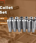 MT3 Collet Set for Milling and Lathe Work with Threaded Back Drawbar, CNC Precision, 1/8 to 3/4 inch Range, 12-Piece Set