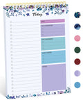 To Do List Notepad For Work And Home, Undated Daily Planner With 52 Sheets, 9.8 By 6.5 Inches, floral design notebook.