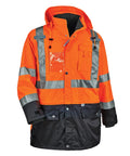 High Visibility Reflective Thermal Jacket Set With Rain Shell And Zip Off Sleeves, 4 In 1 Winter Coat For Extreme Cold