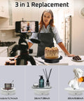 Stunning 3 in 1 Motorized Rotating Display Stand With Remote Control Max 22 Lbs Load For Jewelry Watches Products Photography Shoots Smooth 360 Electronic Turntable showcases a cake display.