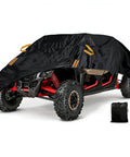 Heavy Duty UTV Cover For Yamaha Viking Utility 2015 To 2026 covering side by side with storage bag visible