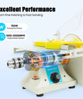 Tough As Nails 750W Lapidary Saw And Rock Cutter With Quick Variable Speed Dial 800 To 10000RPM Diamond Table Grinder side view showing motor and speed adjustments.