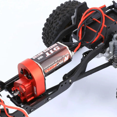 160 Percent Power Upgrade Motor 180 Size With 51T Transmission Gearbox for RC model, silver and red finish