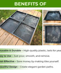 Plastic Molds Concrete Set For Patio Paving 4 Pcs Big Pathmaker Reusable Cobblestone Walkway Forms on wood surface.