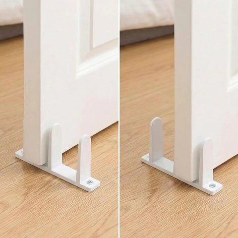 Four Pack Sliding Closet Door Floor Guide Set Built To Last With Universal ABS Bottom Guides Fit One And Three Eighths Inch Doors mounted on floor