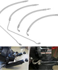 All In One Trim Tilt Hydraulic Ram Cylinder Hose Kit With Braided Stainless Steel Hoses For Alpha Drives 1991 And Newer And Bravo 1 2 3 16-3/16 Inch Fits 9B-106 And 9B-116 Trim Cylinders, showing hoses installed and standalone.