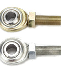 Built Tough Heavy Duty Rod End Heim Joint Set With Half Inch Bore And Half Inch 20 RH LH Male Threads, Stainless Steel, Corrosion Resistant, High Load Lateral Capacity 12200 Lb, Universal Fit For Cars, Motorcycles, ATVs, Boats, CNC Equipment. pair of stainless steel rod end heim joints with 1/2 bore and threaded male ends