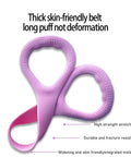 Pink Figure 8 Resistance Band With Handles For Arm Back Shoulder Training And Full Body Workouts, showing thick skin-friendly belt.
