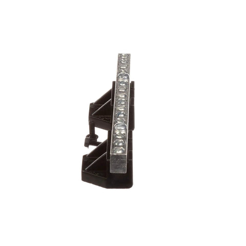 Side view of Insulated Ground Bar With 14 Terminal Positions For Isolated Neutral And Ground, Non Metal Base, detail of terminals