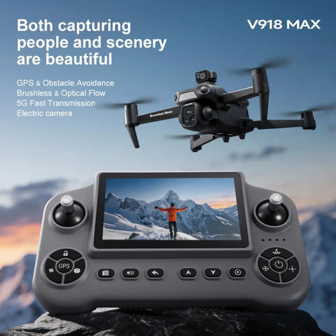 Ultra High Definition 8K Drone With 4K Video Capabilities, remote quadcopter and 4.5 inch LCD live display, Black Edition