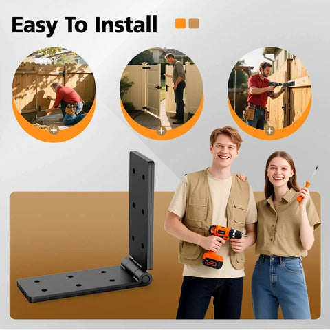 Killer Heavy Duty Gate Hinges With Screws Double Layer Steel Door Hardware Built Like A Tank show easy installation for backyard gates.