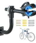 Curved Bike Repair Stand for Bench Mount Heavy Duty Workstand for Road and Mountain Bikes with mounting accessories and clamp.
