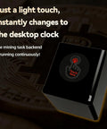 "Upgraded All-In-One Bitcoin Miner And Smart Crypto Clock With 1060 KHs Solo Mining feature, touch to desktop clock, black box design."