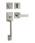 Contemporary Single Cylinder Door Handleset With Stamford Lever Satin Nickel For Interior Doors Fits Standard Bore On Most Doors