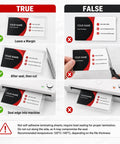 Comparison of correct and incorrect usage of super durable 5 mil business card laminating sheets two hundred pack clear thermal pouches.