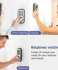 People using Keyless Entry Door Lock With Keypad For Front, Bedroom, And Garage, Auto Lock, 1-Touch Motorized Locking