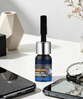 Phone Screen Scratch Remover Kit For Smartphones, Tablets And Smartwatches shown with repair liquid bottle next to devices.