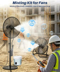 Portable Magnetic Misting System With 6000mAh Battery for Outdoor Cooling with fan misting in construction setting