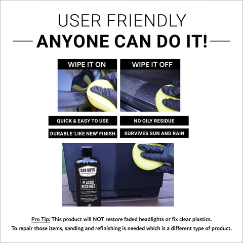 Application of Long Lasting Plastic Restorer For Cars And Interiors Rejuvenates Plastic Rubber And Vinyl Seals In A Rich Finish Safe