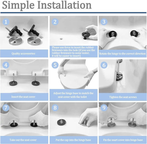 Universal Toilet Seat Bolt Kit With Quick Release Screws Easy Install Replacement Parts step-by-step installation guide