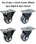 Set of Heavy Duty Silent Caster Wheel Set Built Tough For Daily Grind Features Dead Quiet PU Rollers and Precision Ball Bearings.