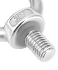 Close-up of Top Shelf 304 Stainless Steel M12 x 20mm Shoulder Lifting Ring Eye Bolt With Male Thread showing details of the threaded shaft.