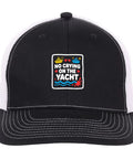 Front view of Dope Vintage Sport Trucker Cap For Men With Soft Feel And All Day Comfort Classic Baseball Hat Style with yacht patch.