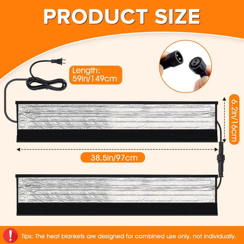 Two Six Foot Water Pipe Heat Blanket Stick On Waterproof Pipe Heater Tapes with Aluminum Foil for freeze protection