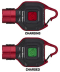 Ultra Compact 325 Lumen USB Rechargeable Keychain Clip Light Red, Pocket Mate charging and charged states indicator
