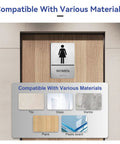 ADA Braille Restroom Sign Set 9 By 6 Inches Self Adhesive Silver Two Pack For Men And Women Bathroom Door Signs High Contrast Graphics
