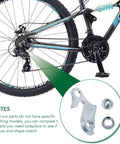 Universal Bike Derailleur Hanger Frame Gear Tail Hook for Mountain Road BMX and Folding Bikes Durable Aluminum Alloy Construction Rust Resistant Built To Last No Fuss Install Secure Fit attached to bike frame