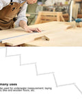 Heavy Duty Folding Carpenter Ruler Pair Offering Two Meter Straight Shooting Layout Measurements lightweight ABS measure stick in use on wood.