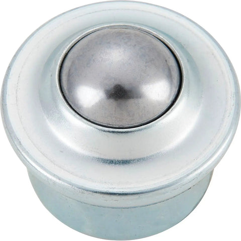 Heavy Duty One Inch Steel Stud Mount Ball For Ball Transfer Conveyor Tables Built Tough For A Smooth Ride Easy Swap Replacement Drop For Factory Or Shop Setup, top view showing polished metal surface.