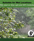 24 Foot Smart Plug In LED Strip Light With RGBW Color Changing Indoor Outdoor 1300 Lumens IP65 Weatherproof WiFi Bluetooth