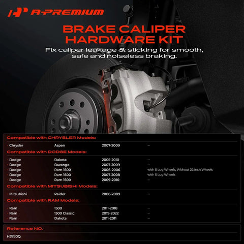 A-Premium brake caliper hardware kit for Dodge Ram 1500, Durango, Dakota and Chrysler Aspen models