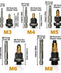 Heavy Duty Carbon Steel Rivet Nut Tool Kit With M3 To M8 Interchangeable Mandrels And Nutserts For Quick Durable DIY Friendly Threaded Insert Installations In Metal Aluminum And Sheet Steel Projects, M3 to M8