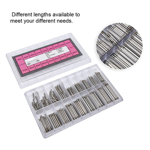 Stainless Steel Watch Band Spring Bars And Link Pins Kit 270 Pieces 1.8mm Replacement Pins Pro Grade Watch Repair Accessories