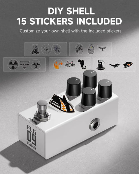 Dope Jet Flanger Pedal For Electric Guitar With Analog True Bypass, DIY shell and stickers, included customization options