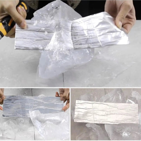 Heavy Duty Black Asphalt Crack Repair Tape, Waterproof Self Adhesive Roll, UV Resistant Aluminum Foil in packaging.
