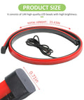 35 Inch Third Brake LED Light Strip Flexible DC12V High Mount Stop Light for Trucks SUVs RVs, coiled, showing length and width