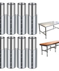 Built Tough As Nails Eight Piece 6 Inch Adjustable Table Leg Extensions Galvanized Steel Heavy Duty Pipe Extenders and tables.