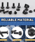 Badass M5 M6 Cage Nuts Kit With Screws Contains 80 Pieces Of Heavy Duty Black Fasteners showing various screws and nuts for server racks.