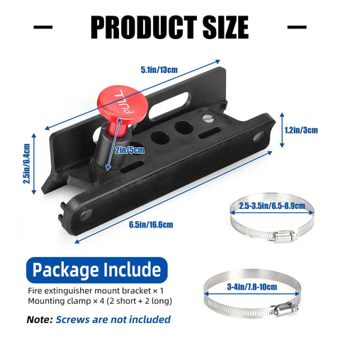 Rugged Aluminum Fire Extinguisher Mount Bracket Kit With Quick Release for Jeep Wrangler TJ JK JL JKU Polaris RZR installed